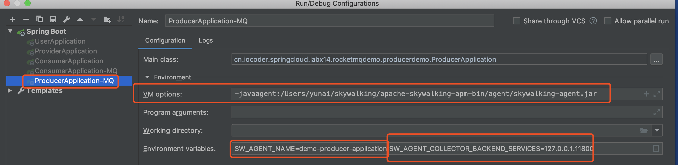 Run/Debug Configurations