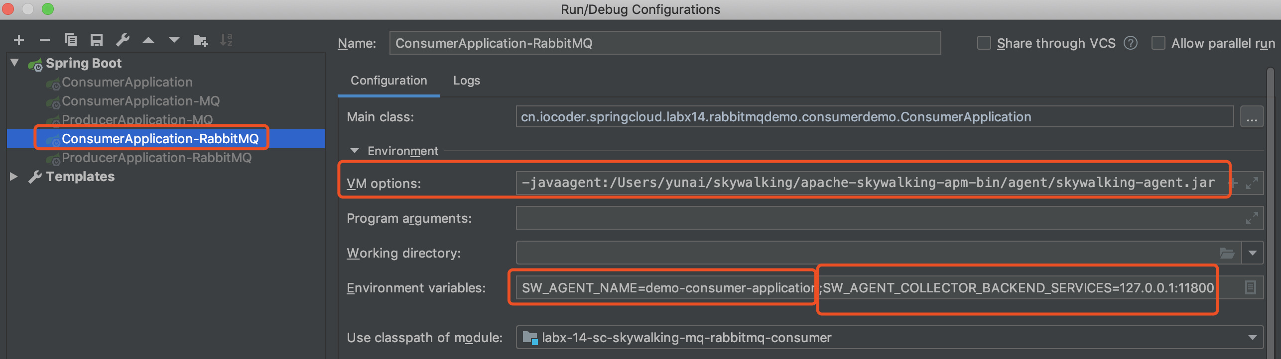 Run/Debug Configurations