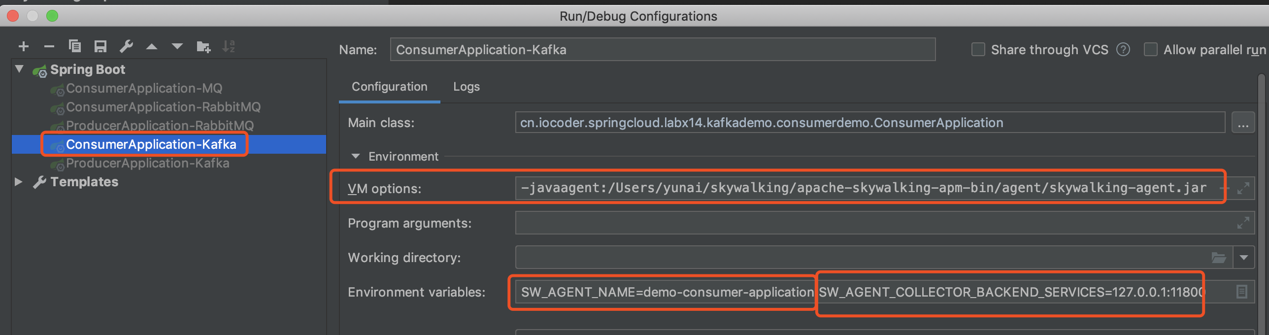 Run/Debug Configurations